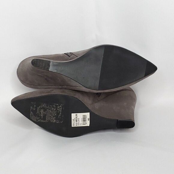 NEW Wedge Ankle Boot Bootie 8.5 Point Toe Faux Suede Gray Worthington Wor Lapaz - Picture 7 of 7